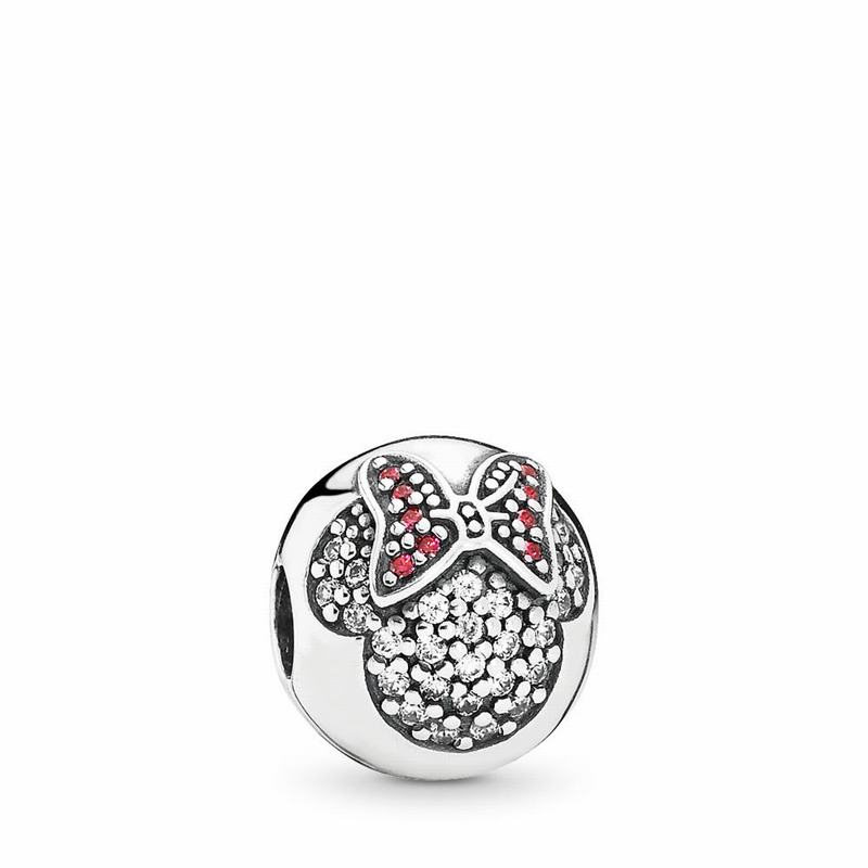 Pandora Australia Disney Minnie Pavé Clip Charm - Sterling Silver | NZHJIS861